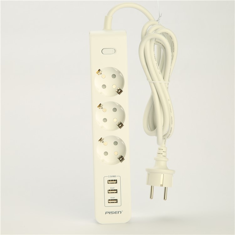 PISEN 303-EP Smart Power Strip with 3 Power Sockets + 3 USB Ports - EU Plug-5