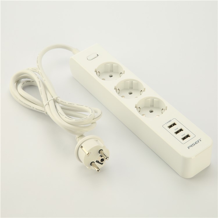 PISEN 303-EP Smart Power Strip with 3 Power Sockets + 3 USB Ports - EU Plug-6