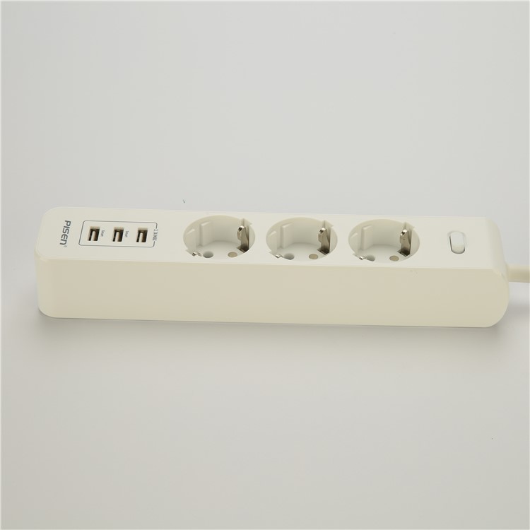 PISEN 303-EP Smart Power Strip with 3 Power Sockets + 3 USB Ports - EU Plug-9