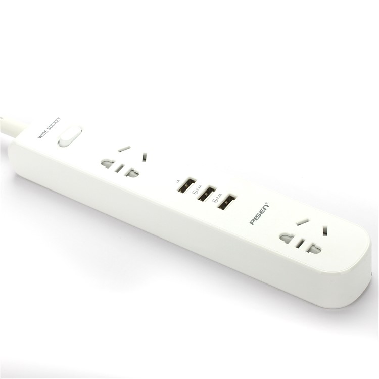 PISEN K-23 Smart Power Strip with 2 Power Sockets + 3 USB Ports - EU Plug-1