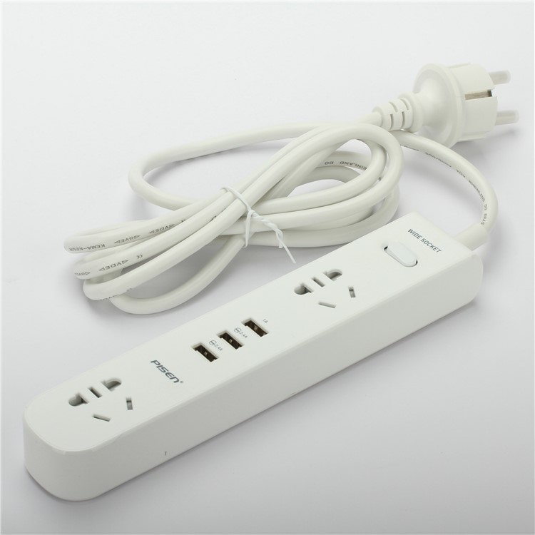 PISEN K-23 Smart Power Strip with 2 Power Sockets + 3 USB Ports - EU Plug-2