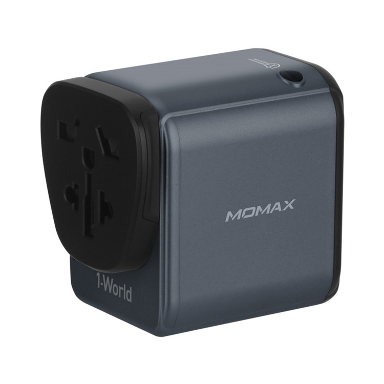 MOMAX Type-C PD Fast Charging + USB Output Multi-port Wall Charger for MacBook Pro etc. - Grey-2