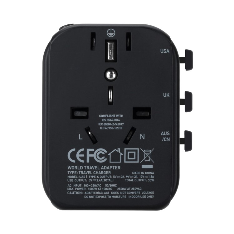 MOMAX Type-C PD Fast Charging + USB Output Multi-port Wall Charger for MacBook Pro etc. - Grey-6