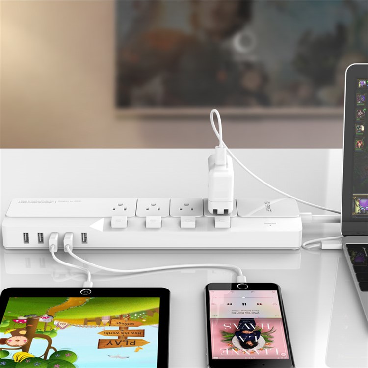 ORICO 4 AC Outlet Surge Protector with 5 USB Charging Port (OSJ-4A5U-5A-US)-5