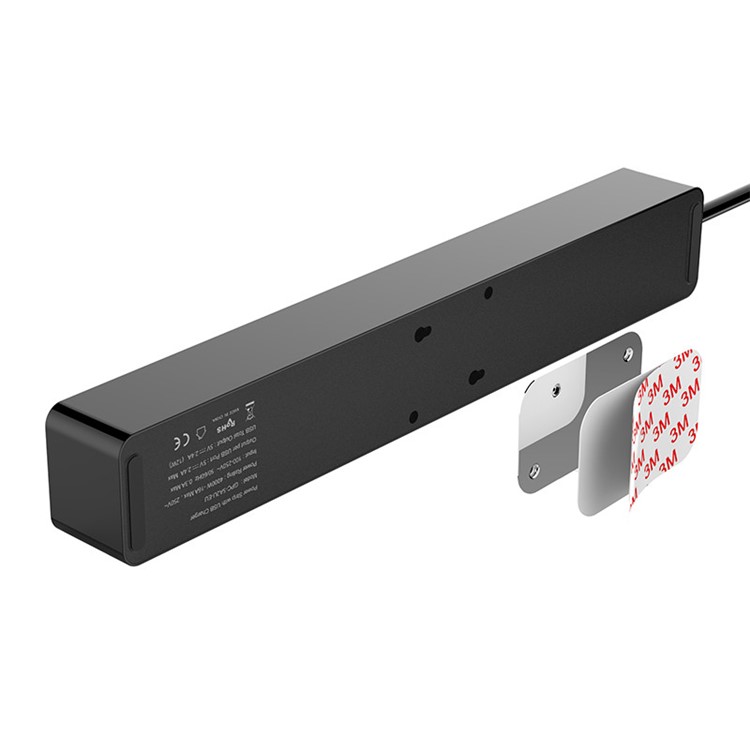 ORICO GPC-5A2U-EU 5 AC Outlet Power Strip with 2 USB Charging Port and Adhesive Board - Black-3