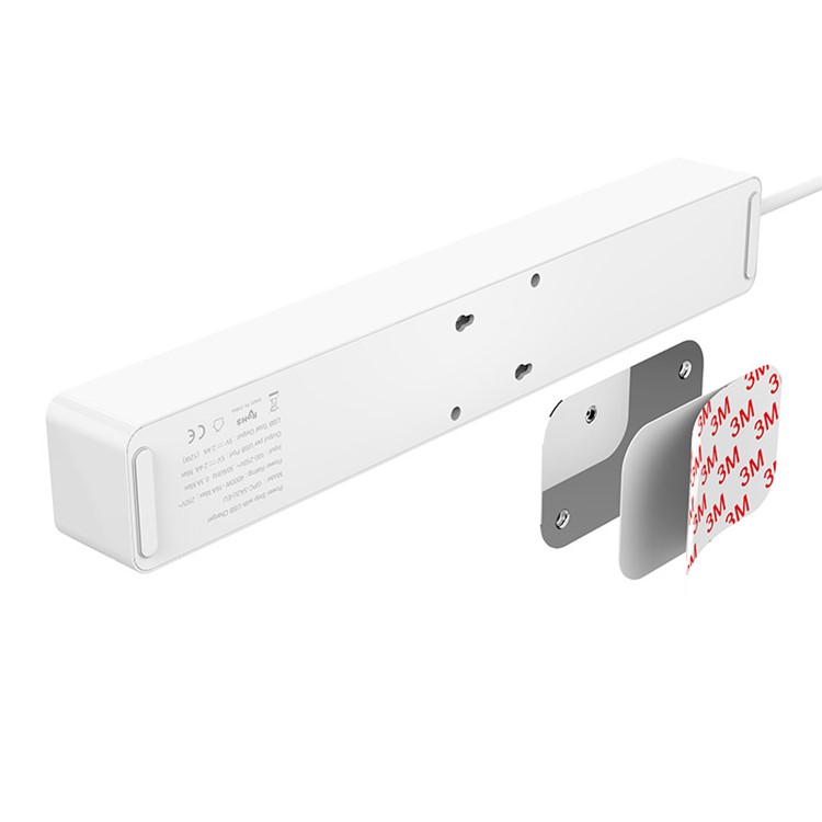 ORICO GPC-5A2U-EU 5 AC Outlet Power Strip with 2 USB Charger Port and Adhesive Board - White-4