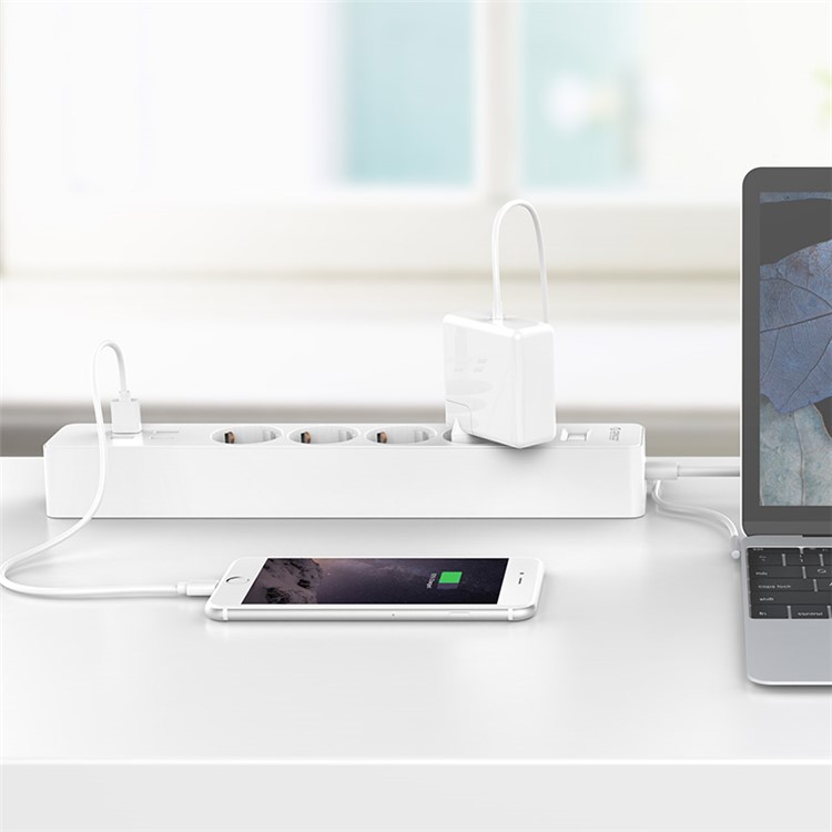 ORICO 4 AC Outlets Surge Protector with 4 USB Chargign Ports (OSC-4A4U-EU-WH) - EU Plug-4