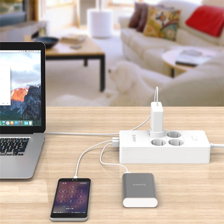 ORICO 4 AC Outlets Surge Protector with 5 USB Charging Ports (HPC-4A5U-V1-EU) - EU Plug-5