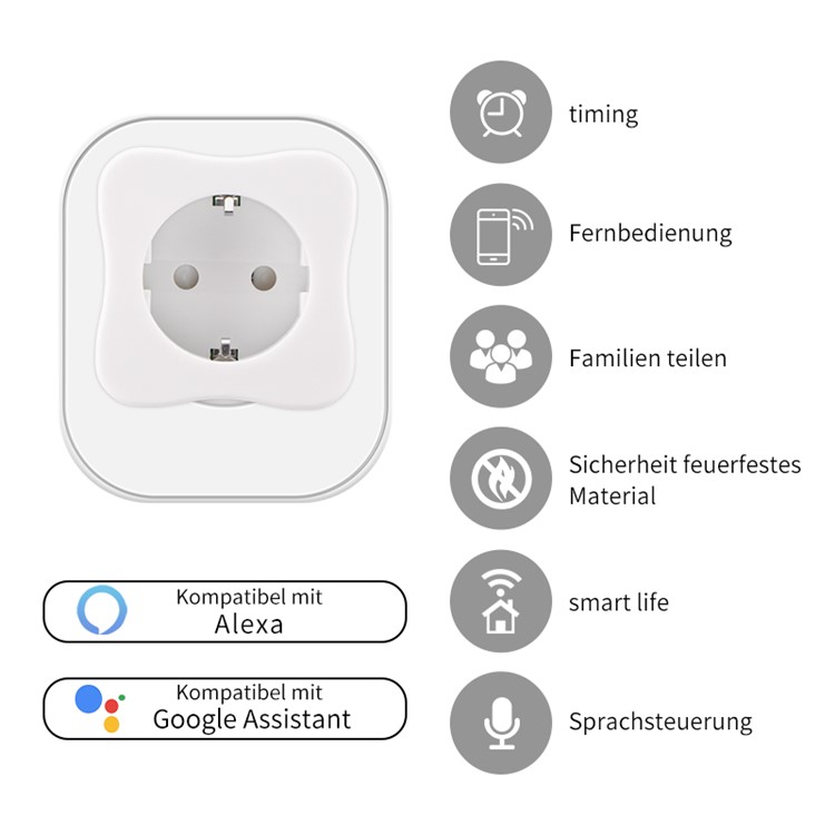 Smart Plug Outlet Works with Google Assistant, Amazon Alexa and IFTT, Supports 2.4GHz Network - UE Plug-6