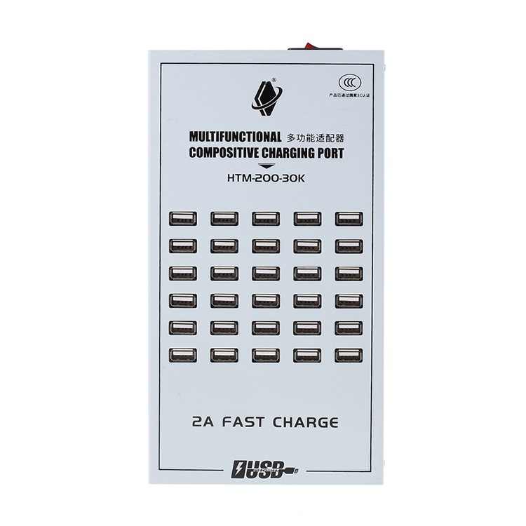 200W 40A 30-Port USB Multifunctional Compositive Charging Port Adapter Intelligent Charger - EU Plug-2