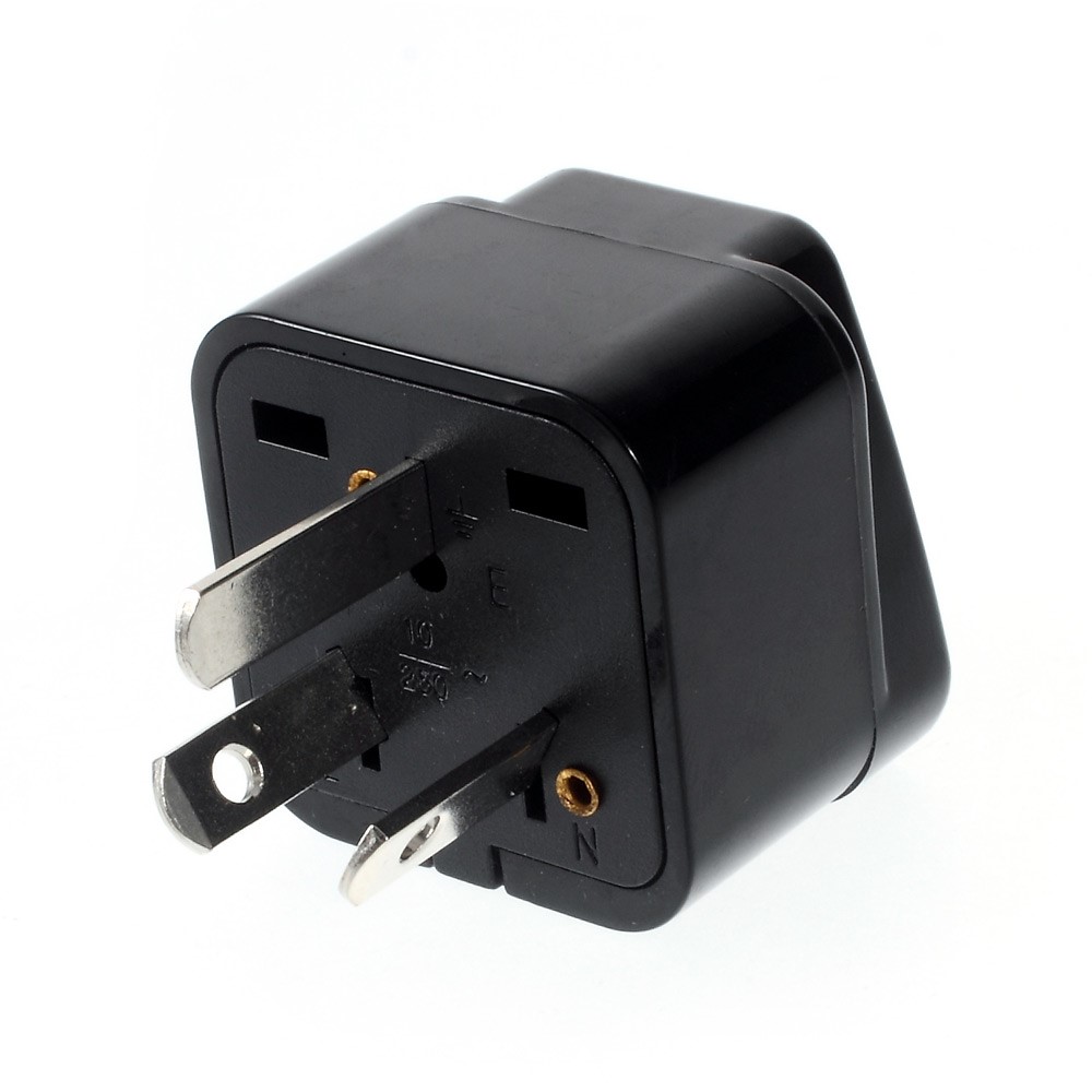 WD16W Universal UK/US/EU to AU Adapter Travel Power Adapter - Black-2