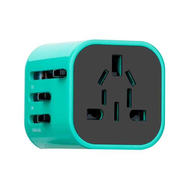 MOMAX 1-World Mini AC Travel Wall Charger Adapter with EU/US/UK/AU Plugs - Blue-2