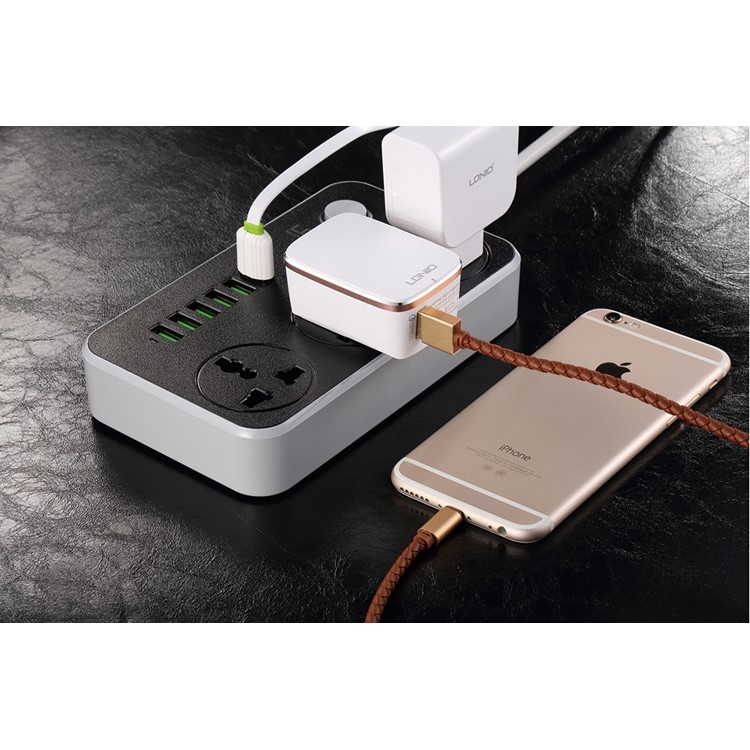 LDNIO SC3604 Power Strip with 3 AC Sockets + 6 USB Ports - Black / EU Plug-11