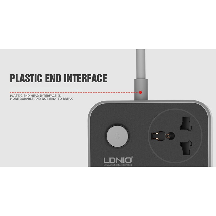 LDNIO SC3604 Power Strip with 3 AC Sockets + 6 USB Ports - Black / EU Plug-8
