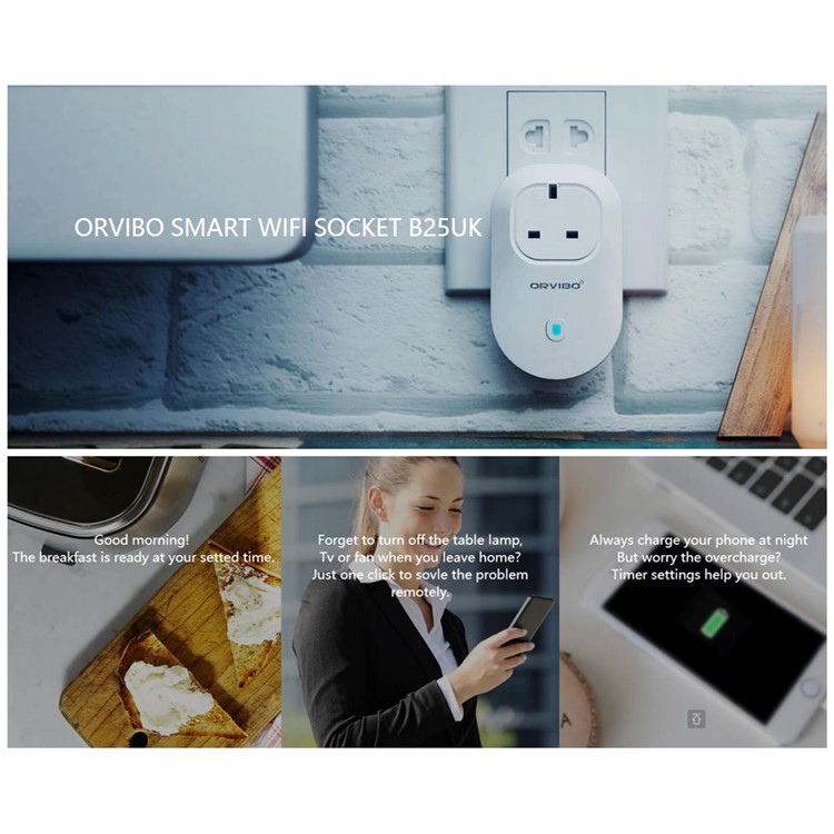 ORVIBO B25UK Smart App-controlled WiFi Socket (CE/RoHS) - White / UK Plug-6