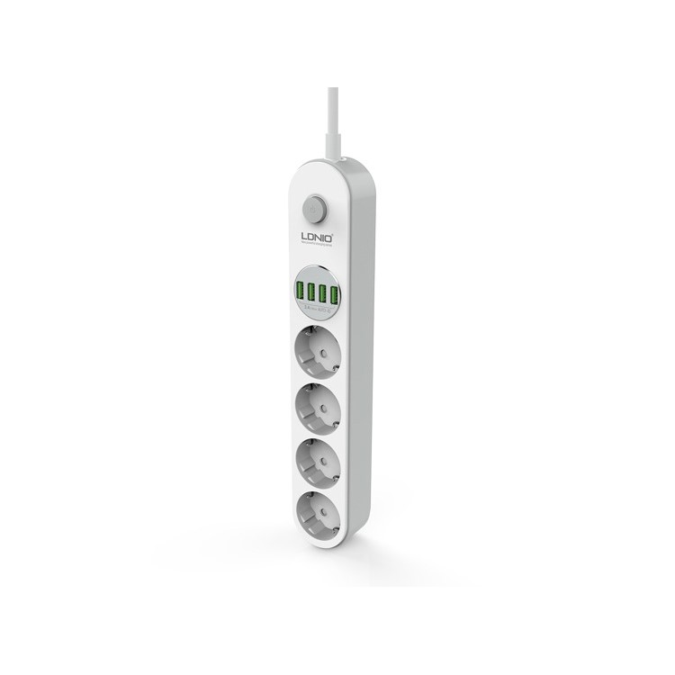 LDNIO SE4432 Power Strip with 3 EU AC Sockets + 4 USB Ports (CE/RoHS) - White / EU Plug-3