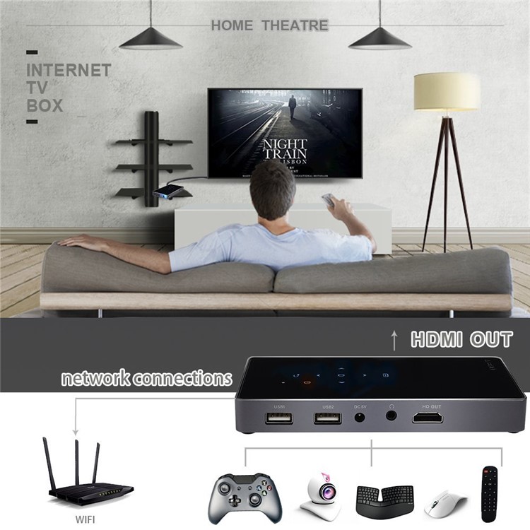 Portable DLP Video HD Projektor Android Smart Projektor Unterstützung Bluetooth / USB / TF-Karte / Audio-Eingang - UK-Stecker-7