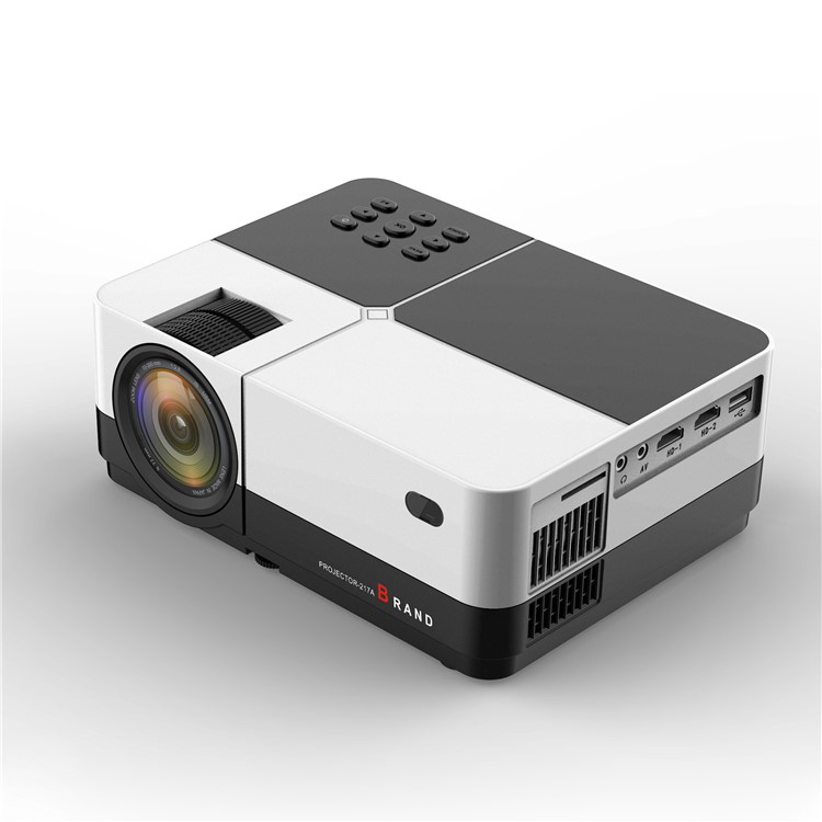 H2 Portable High Definition 2800 Lumens LCD Theater Projector with HD USB AV VGA 3.5mm Port - EU Plug-1