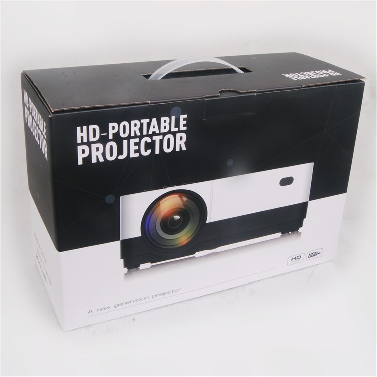 H2 Portable High Definition 2800 Lumens LCD Theater Projector with HD USB AV VGA 3.5mm Port - EU Plug-11