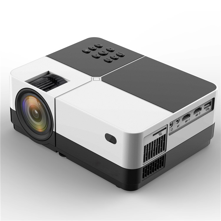 H2 Portable High Definition 2800 Lumens LCD Theater Projector with HD USB AV VGA 3.5mm Port - EU Plug-2