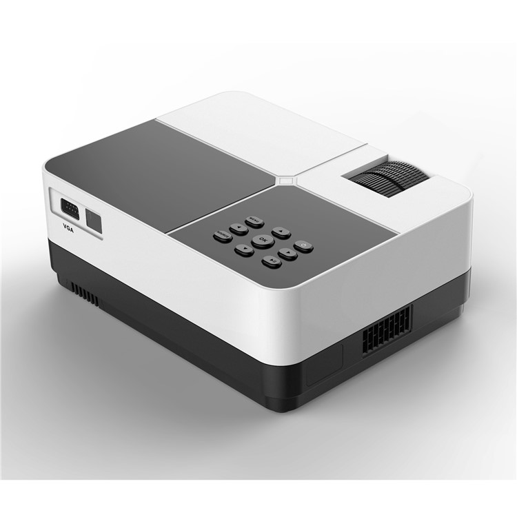 H2 Portable High Definition 2800 Lumens LCD Theater Projector with HD USB AV VGA 3.5mm Port - EU Plug-3