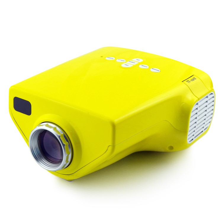 E03 Mini-LED-Projektor Heimkino-Theater USB HDMI VGA AV - Gelb / UK-Stecker-1