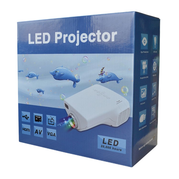 E03 Mini-LED-Projektor Heimkino-Theater USB HDMI VGA AV - Gelb / UK-Stecker-10