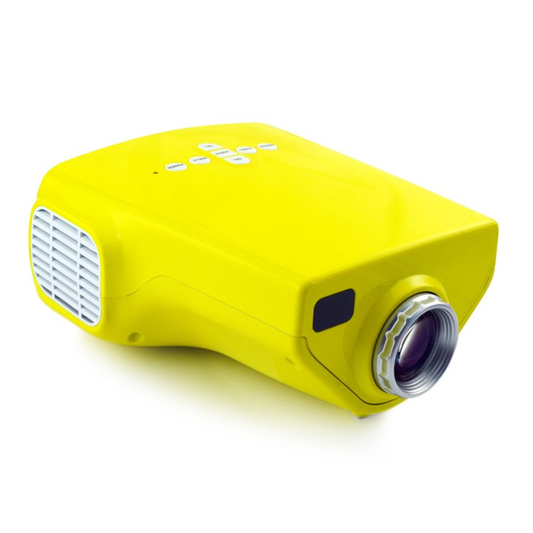 E03 Mini-LED-Projektor Heimkino-Theater USB HDMI VGA AV - Gelb / UK-Stecker-2