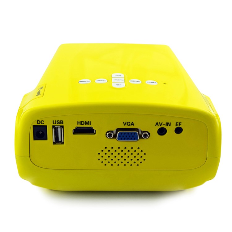 E03 Mini-LED-Projektor Heimkino-Theater USB HDMI VGA AV - Gelb / UK-Stecker-4