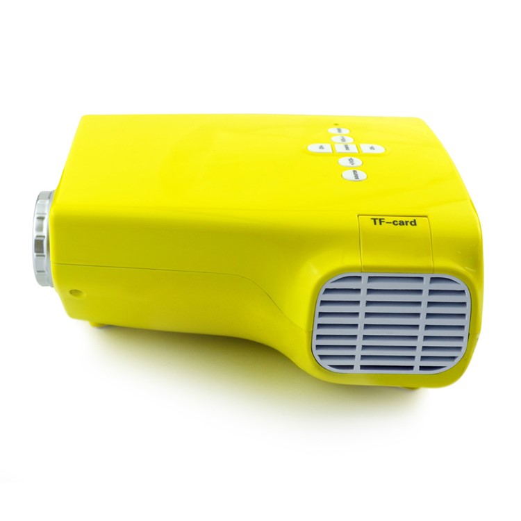E03 Mini-LED-Projektor Heimkino-Theater USB HDMI VGA AV - Gelb / UK-Stecker-5