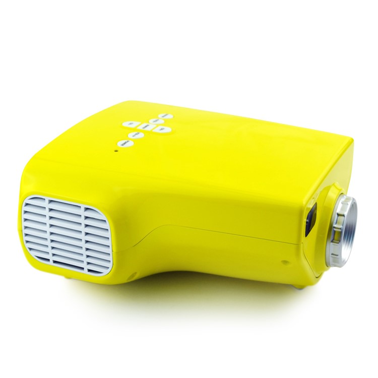 E03 Mini-LED-Projektor Heimkino-Theater USB HDMI VGA AV - Gelb / UK-Stecker-6
