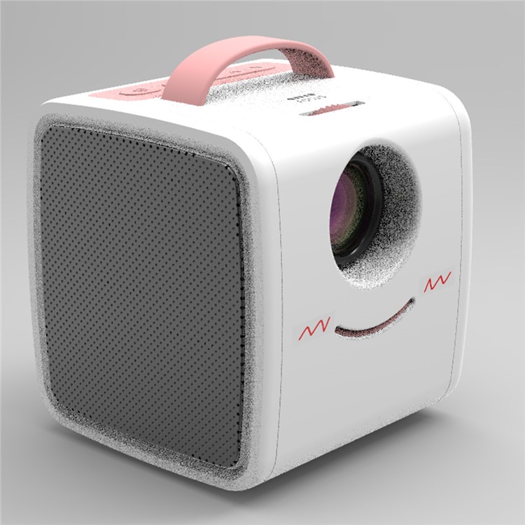 JEDX HD Mini LED Projector Home Cinema Theater with HDMI/USB/AV/TF Card Ports - Pink / US Plug-2
