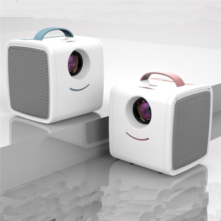 JEDX HD Mini LED Projector Home Cinema Theater with HDMI/USB/AV/TF Card Ports - Pink / US Plug-3
