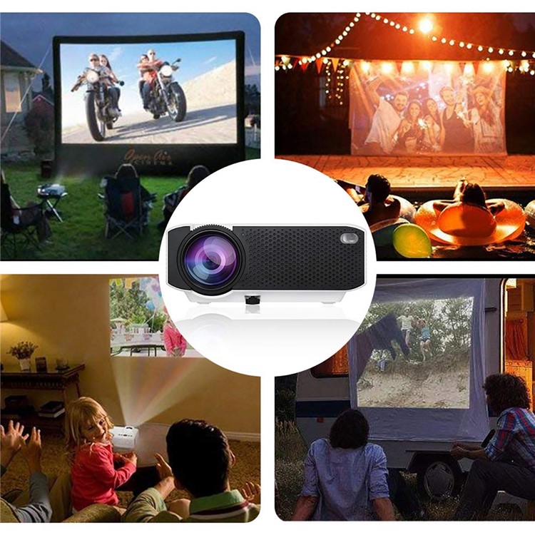 E400 1080P 1000 Lumens Mini Office Home Theater Projector - UK Plug-7