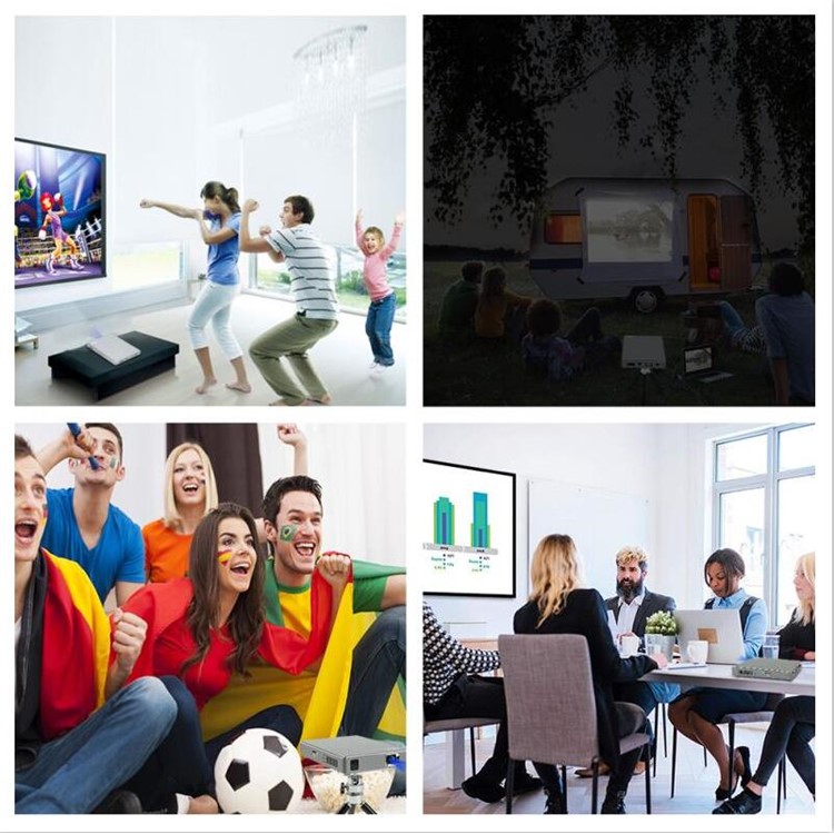 A1 Android 7.1 DLP Mini Projector 1GB+8GB Support WiFi /USB /HDMI /TF Card - UK Plug-3