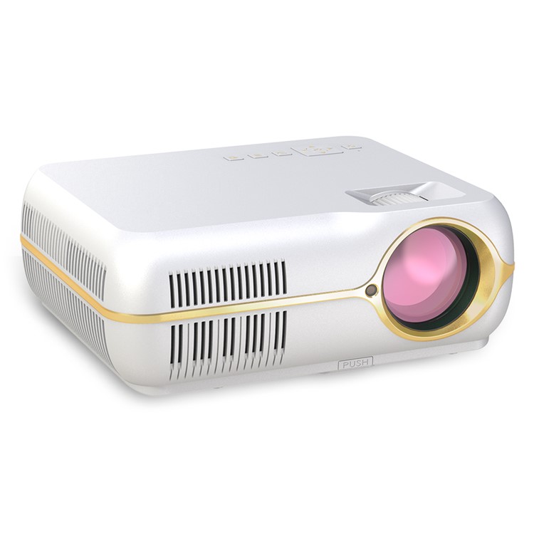 DH-A10B 720P 1000 Lumens Mini Projector for Office Home Theater - White / UK Plug-2