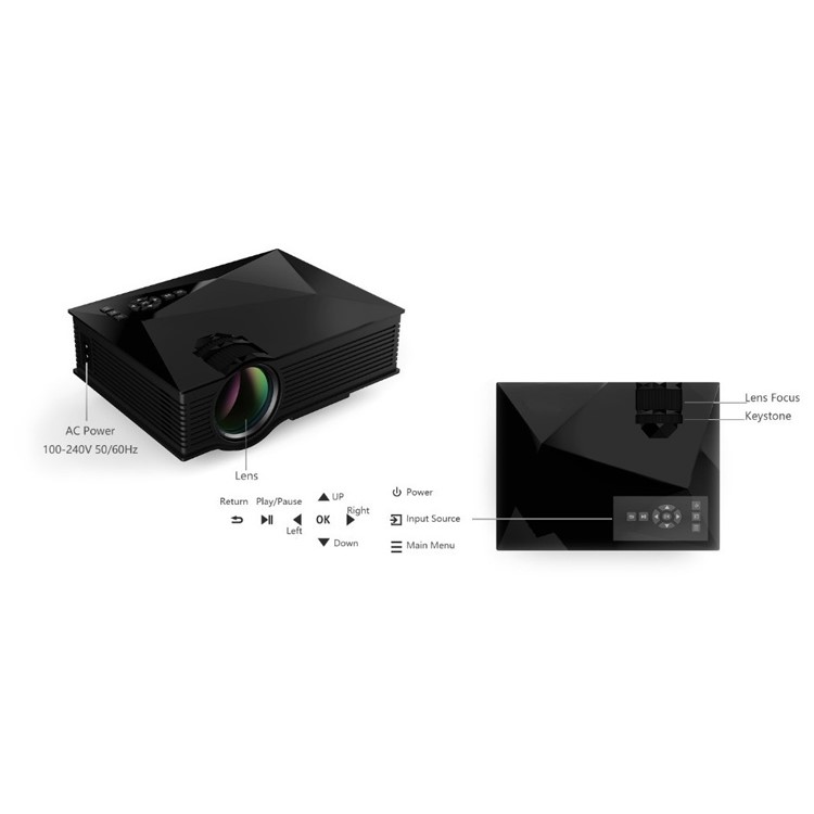 UNIC UC46 Portable 1080P WiFi LED Projector Support Miracast Airplay DLNA - US Plug-11