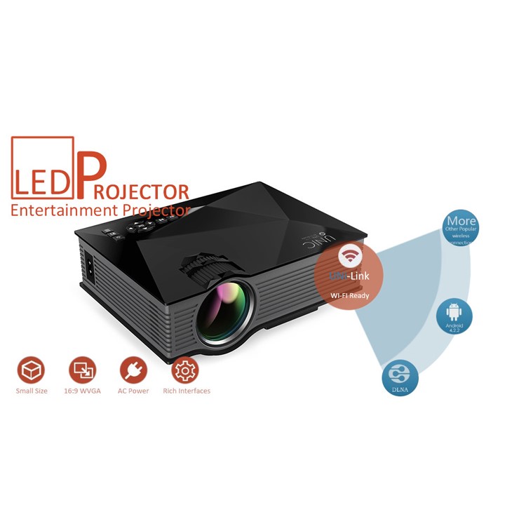 UNIC UC46 Portable 1080P WiFi LED Projector Support Miracast Airplay DLNA - US Plug-13