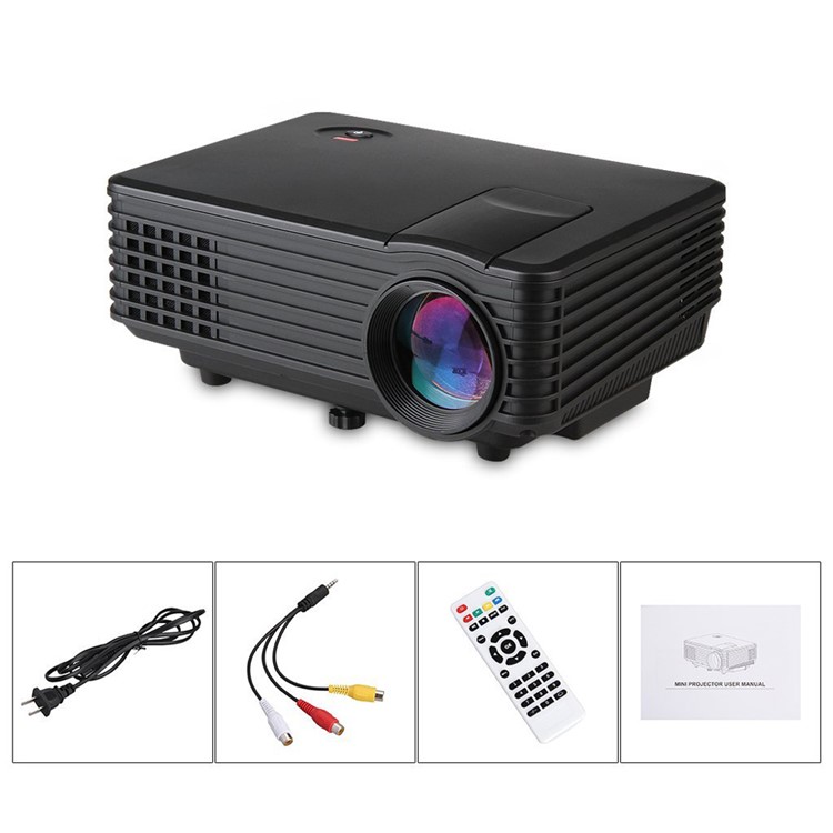Mini RD805 800 Lumens Portable Multimedia Projector 800x480 Native Resolution - Black / US Plug-5