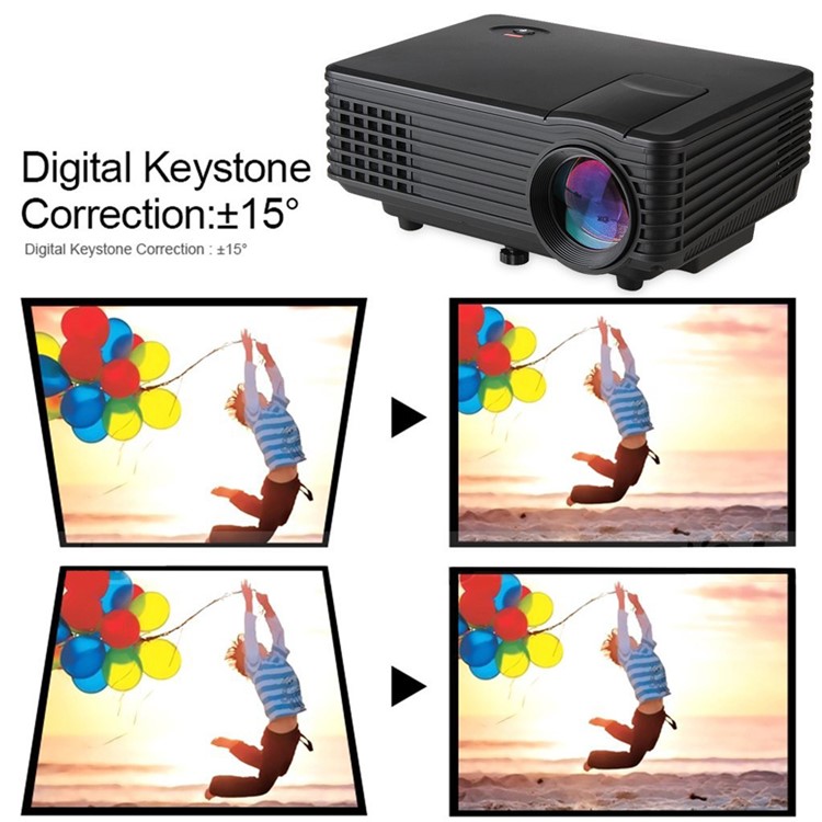 Mini RD805 800 Lumens Portable Multimedia Projector 800x480 Native Resolution - Black / US Plug-8
