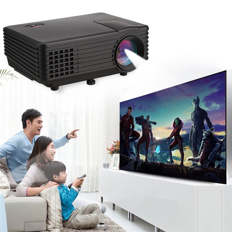 Mini RD805 800 Lumens Portable Multimedia Projector 800x480 Native Resolution - Black / US Plug-9