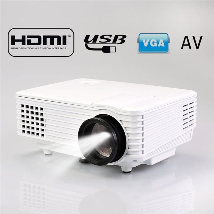 Mini RD805 800 Lumens Portable Multimedia Projector 800x480 Native Resolution - White / EU Plug-3