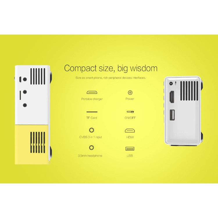 YG300 Portable LED Projector Cinema Theater with TF Card/HDMI/USB/AV Input - EU Plug-5