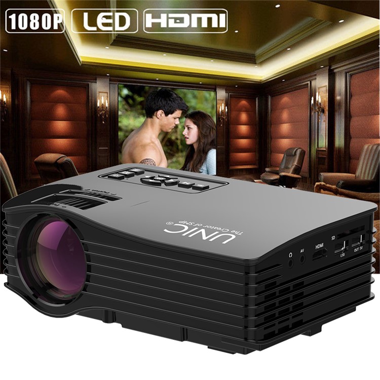 

UNIC UC36 1080P FHD Mini LED Video Projector with HDMI/USB/SD/AV - Black / UK Plug