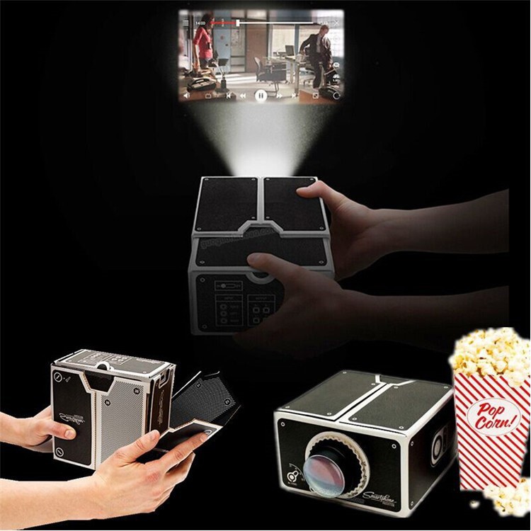DIY Self-assembly Cardboard Mobile Phone Projector for iOS / Android Smartphones-1