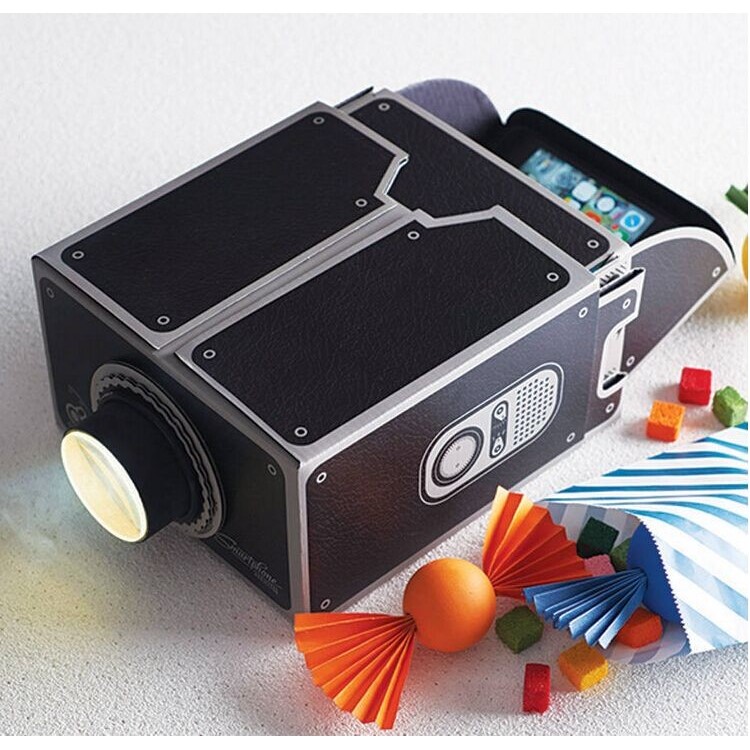 DIY Self-assembly Cardboard Mobile Phone Projector for iOS / Android Smartphones-11