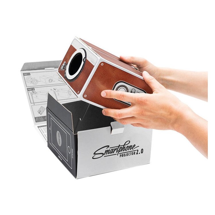 DIY Cardboard Smart Phone Projector 1400LM Mini Overhead Projector Family Cinema-5
