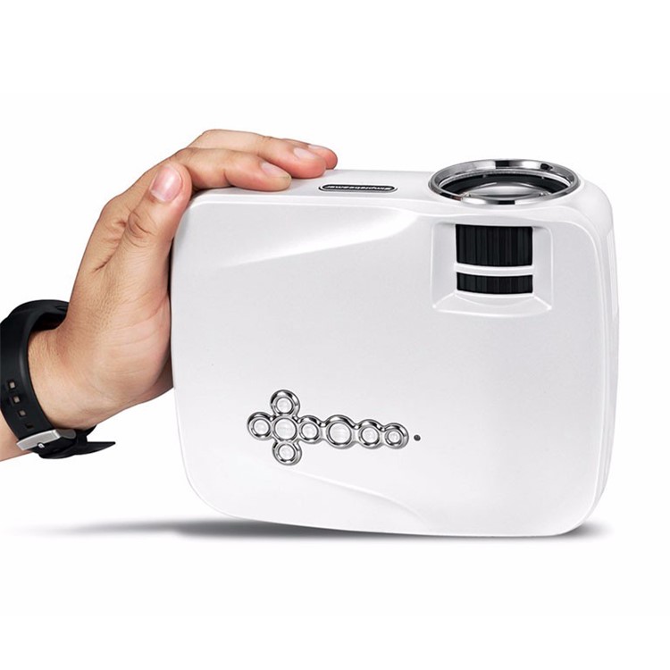AUN Mini Projector 1400 Lumens LED Multimedia Mini Video Projector Set in Android 4.4 WiFi Bluetooth - White-4