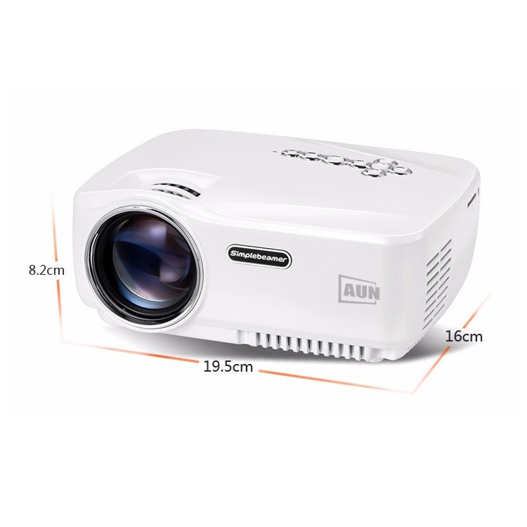AUN Mini Projector 1400 Lumens LED Multimedia Mini Video Projector Set in Android 4.4 WiFi Bluetooth - White-5