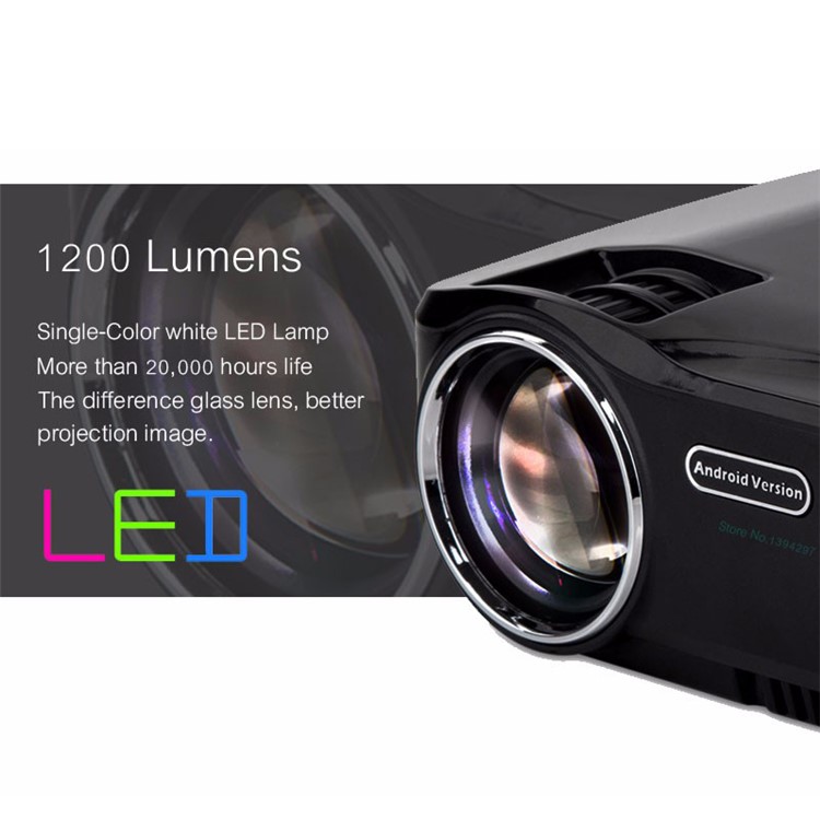 AUN Mini Projector Portable 1200 Lumens LED Projector for Home Cinema Analog TV Support 1920x1080P - Black-4